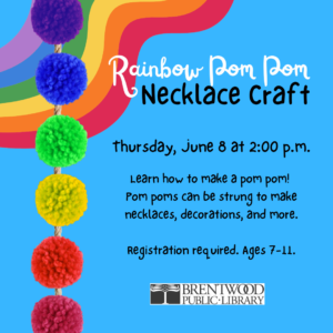 Rainbow Pom Pom Necklace Craft