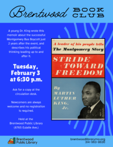 Brentwood Book Club - Stride Toward Freedom