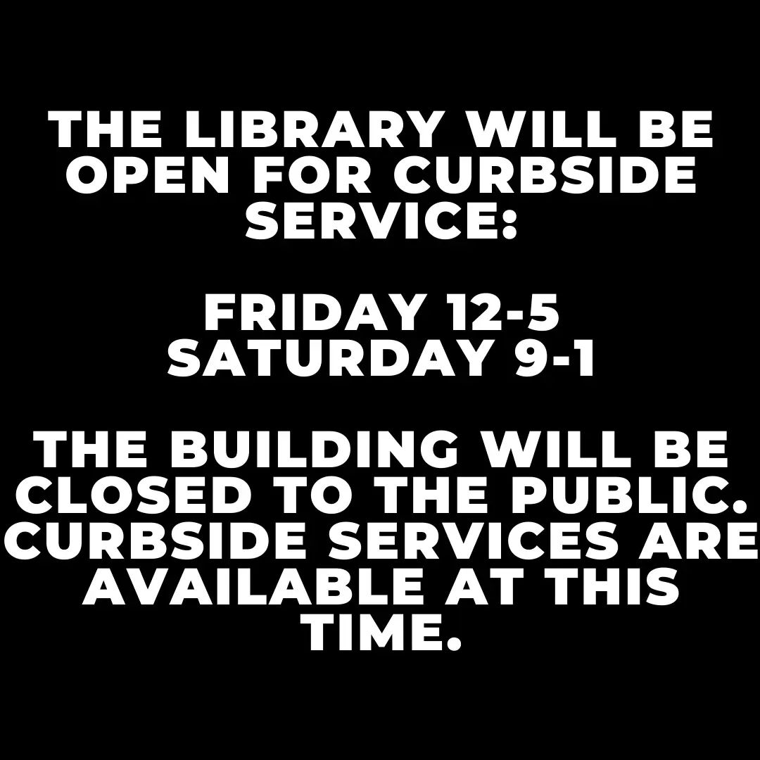 Hello everyone! We will be open for CURBSIDE SERVICE only on Friday 1/14 and Saturday 1/15. Our hours are limited at this time. Give us a call when you're in the parking lot and we will bring your items outside to you.