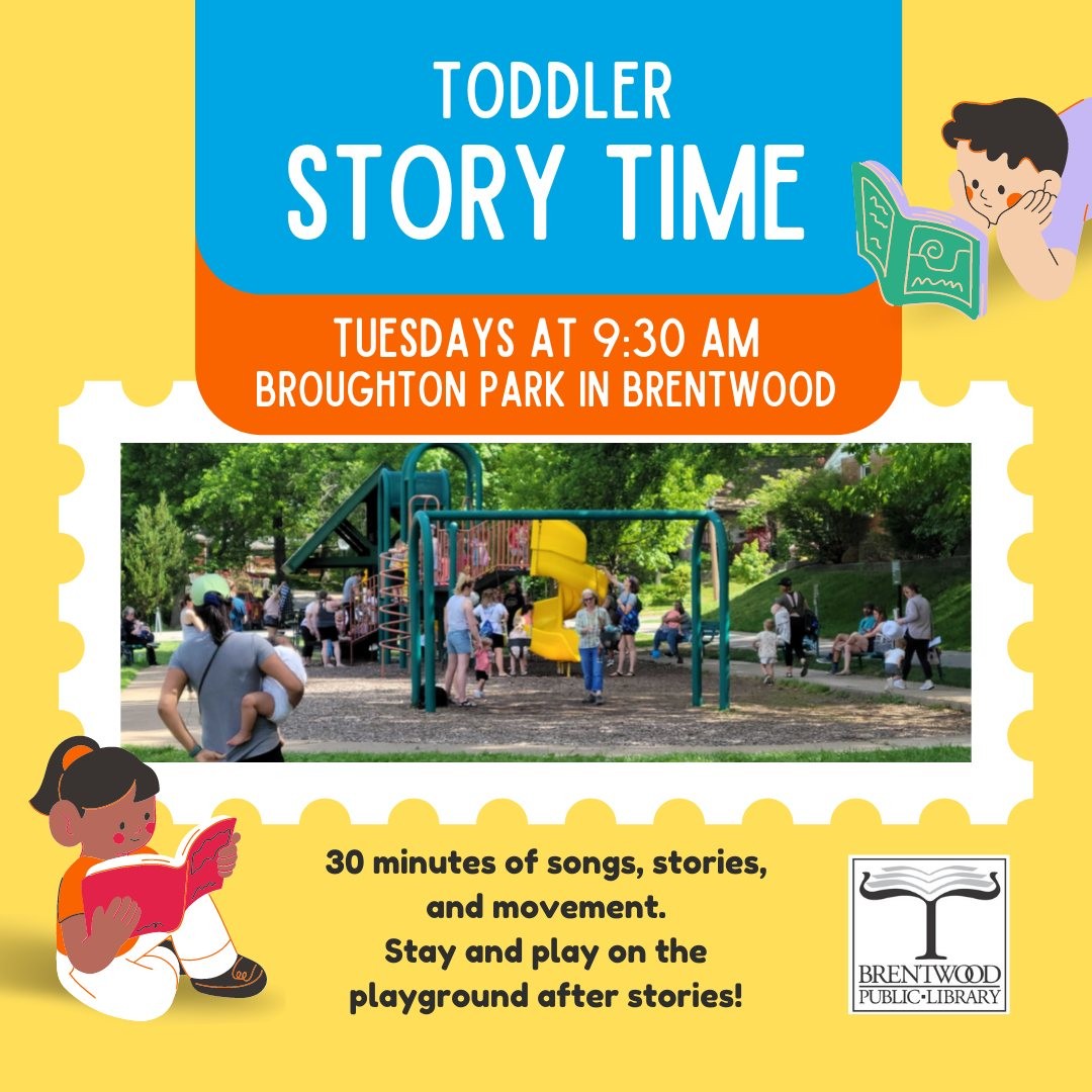 Join us on Tuesday at 9:30 a.m. for Story Time! Bring a blanket to sit on and get ready for some fun.