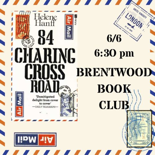Brentwood Book Club - 84 Charing Cross Road