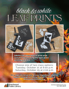 Adult Craft: Black & White Leaf Prints