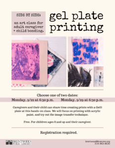Side by Side Craft Class: Gel Plate Printing