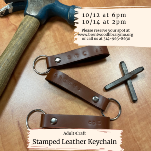 Stamped Leather Keychain @ Brentwood Public Library
