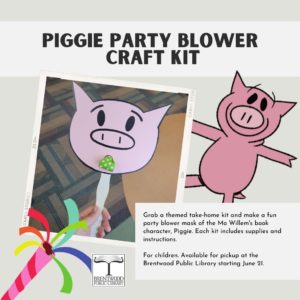 Piggie Party Blower craft kits available!
