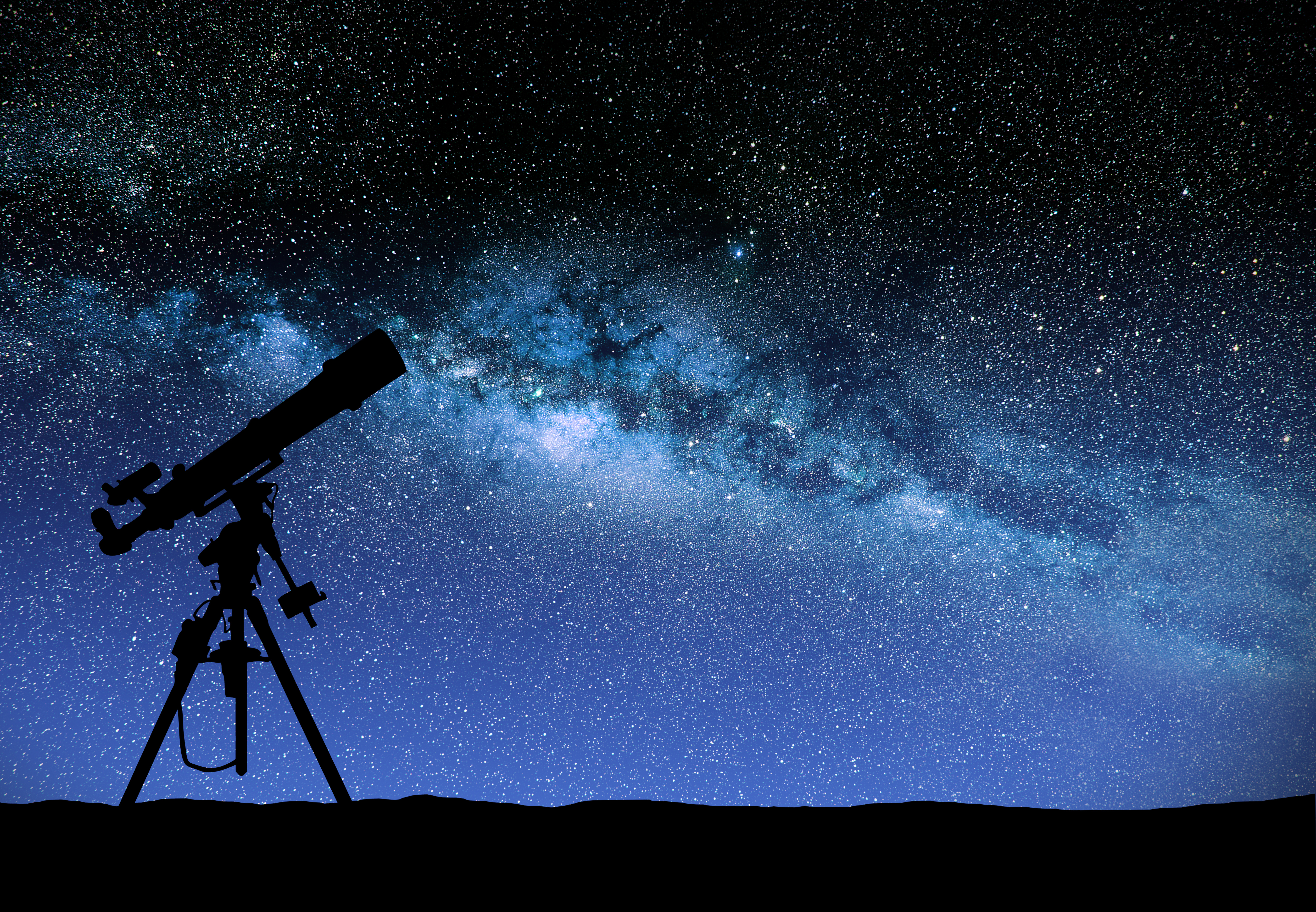 Telescope watching the Milky Way